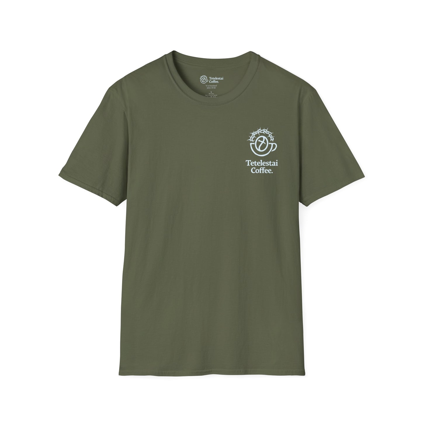 Tetelestai Coffee Logo Unisex Softstyle T-Shirt v2.0