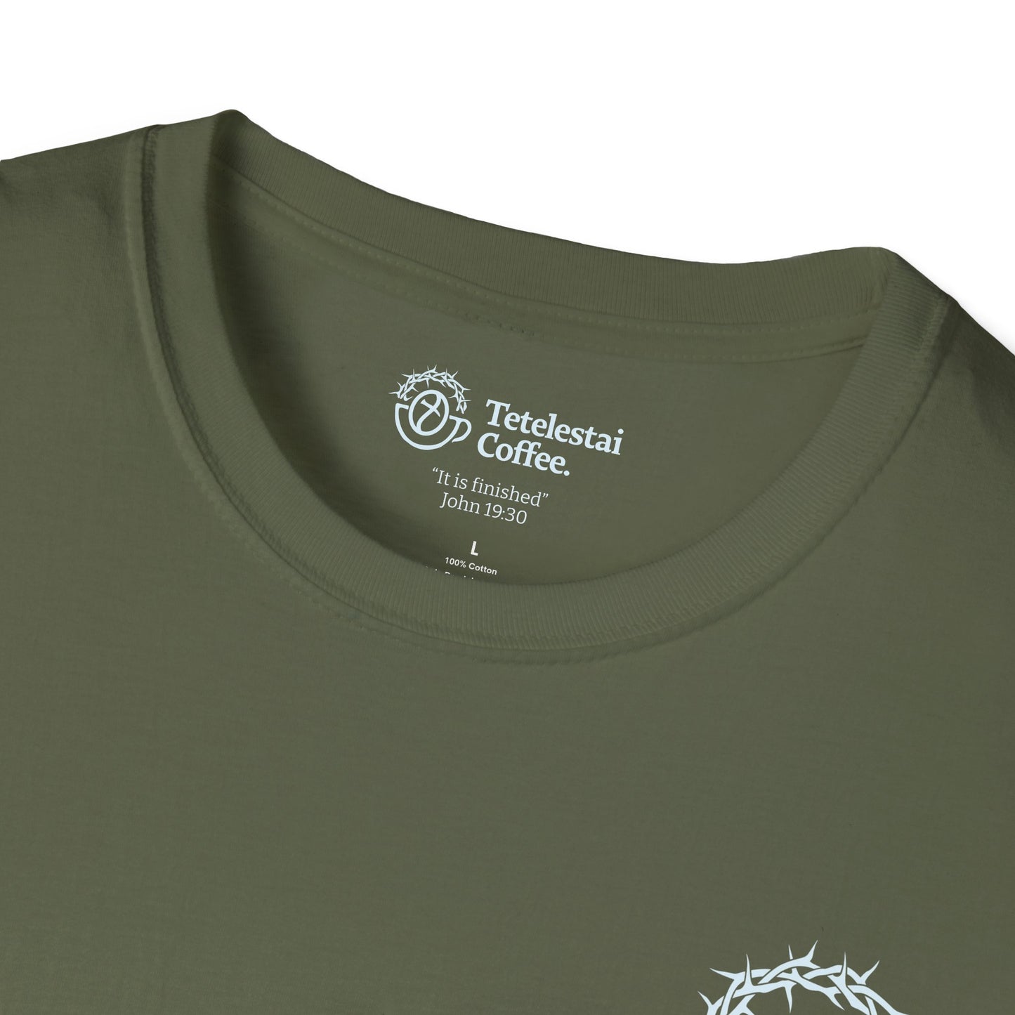 Tetelestai Coffee Logo Unisex Softstyle T-Shirt v2.0